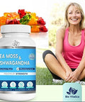 Sea Moss Ashwagandha Gummies - Organic Irish Seamoss & Ashwa Root Powder Supplements For Supporting Energy & Immunity For Men And Women