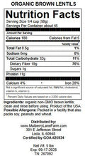 Brown Lentils, Small, 5 Pounds USDA Certified Organic, Non-GMO, Bulk, Product of USA, Mulberry Lane Farms