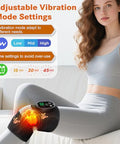 Flaremore Cordless Heated Knee Massager With Vibration Heated Knee Brace Wrap Heating Knee Pad For Knee Elbow Knee Heating Pad For Arthritis With 6 Heating Levels 3 Massage Modes&Timer (Black+White)