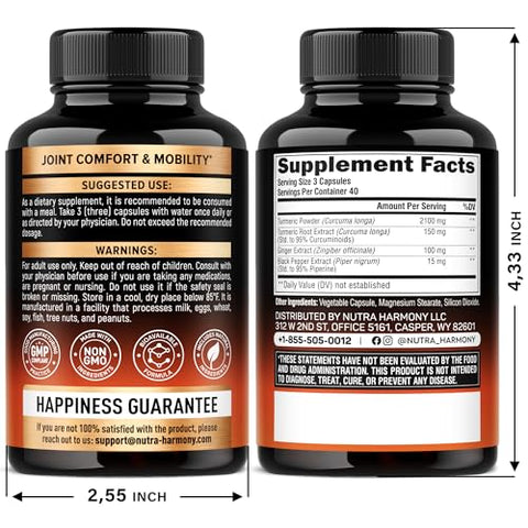 Nutraharmony Ceylon Cinnamon & Turmeric Curcumin Capsules