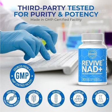 Nad Supplement - Revive Nad+ Doctor Formulated Patented Nad+ Booster For Cellular Healing & Repair, Maximum Bioavailable Nicotinamide Riboside As An Nmn Alternative.