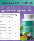 Bio Vitalica Sea Moss Gummies Elderberry Biovitalica - Vitamin C D + Zinc - Irish Seamoss Vegan Gummy With Sea Moss Gel & Powder For Immunity, Detox - For Adults And Kids