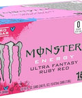 Monster Energy Ultra Fantasy Ruby Red, Sugar Free Energy Drink, 16 Ounce | Pack of 15
