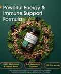 NatureBell Methylated B Complex Vitamins 240 Vegetarian Capsules High Bioavailability 12in1 Formula for Immune Health and Energy Support* NonGMO and GlutenFree