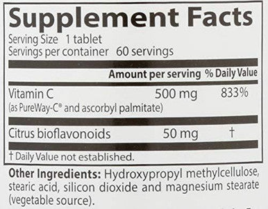 Doctors Best High Absorption Vitamin C With Purewayc Sustained Release For All Day Immune Support Nongmo Gluten Soy Vegan 60 Tablets