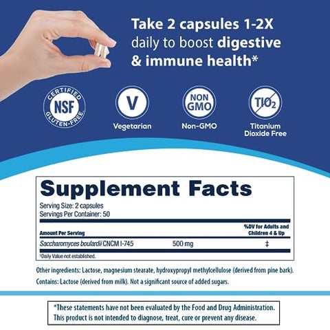 Florastor Probiotic Bundle For Digestion Gut Health 100 Ct. Probiotic For Digestive & Immune Health 30 Ct. Gut Boost Daily Probiotic & Prebiotic - Boost Good Bacteria & Flush Out The Bad