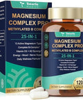 Totaria 25-In-1 Magnesium Complex With Methylated B Complex Magnesium Glycinate Citrate Malate Taurate Gluconate Aspartate Carbonate D3 K2, Magnesium Supplement For Relaxation Energy & Nerve, 120 Vegan Caps