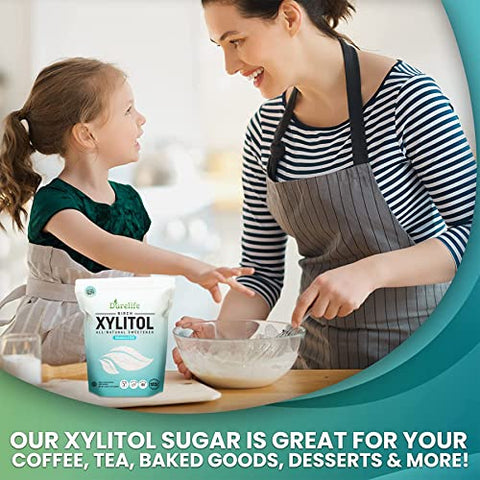 Durelife Organic 100% Pure Monk Fruit sweetener, No Erythritol, Monkfruit Extract Powder 10 OZ and DureLife XYLITOL Sugar Substitute 1 LB (16 OZ) Made From 100% Pure Birch Xylitol NON GMO