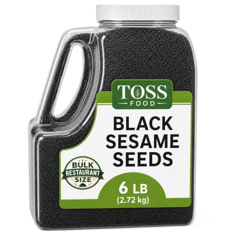 Black Sesame Seeds, 6 Lbs - Raw Unhulled Black Sesame Seed,Perfect for Stir-Fries and Coating for Meat and Fish Salad, Soup, Noodle & Sushi Topping Keto Nutty Flavor
