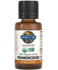Garden Of Life Essential Oil Frankincense 0.5 Fl Oz (15 Ml) 100 Usda Organic & Pure Clean Undiluted & Non-Gmo - For Diffuser Aromatherapy Meditation Skincare - Calming Uplifting Soothing