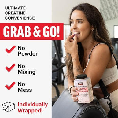 Force Factor Legendary Creatine Chews 5G Creatine Monohydrate Build Muscle Improve Strength & Recovery Support Memory & Cognitive Function Sugar Berry Blast 60 Soft Chews