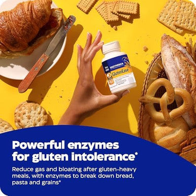 Enzymedica Glutenease Digestive Enzymes For Food Intolerance Support For Gluten & Crosscontamination Fast Acting Gas & Bloating Relief 120 Count (Ffp)