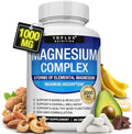 Toplux Magnesium Complex Supplement 8 Elemental 1000Mg Magnesium Glycinate Citrate Malate Taurate Chelated For Easy Absorption For Bones Muscle Recovery Energy Vegan Nongmo 90 Capsules