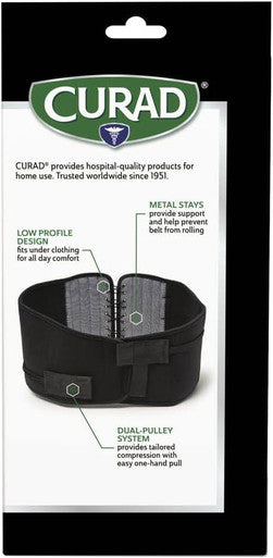 Curad Back Support with Dual- Pulley System Size S/M - Adjustable Compression