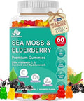Bio Vitalica Sea Moss Gummies Elderberry Biovitalica - Vitamin C D + Zinc - Irish Seamoss Vegan Gummy With Sea Moss Gel & Powder For Immunity, Detox - For Adults And Kids