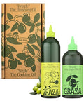 Graza Olive Oil Gift Set - The Duo Gift Set with Sizzle & Drizzle Extra Virgin Olive Oils in a Ready to Gift Box - High Polyphenol - Gift Basket Items for Holidays, Birthdays & Thank You