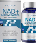 Nad+ Supplement 1500 Mg - 120 Capsules True Nad+ & Resveratrol, Nmn Alternative For Anti-Aging, Antioxidant Support, Metabolism & Energy Boost