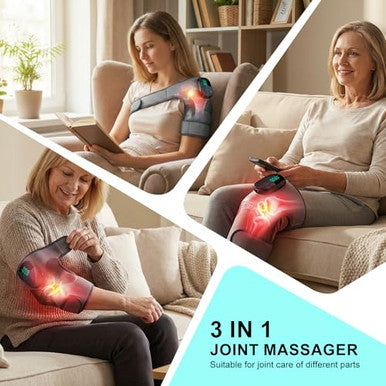 Galax Pro Knee Electric Massager With Heat Cordless Heated Knee Massage For Pain Relief With 3 Heating Levels 6 Vibration Modes Led Screen & Adjustable Strap