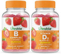 Lifeable B Complex + Vitamin D 10000 Iu Gummies Bundle Great Tasting Vitamin Supplement Gluten Gmo Chewable