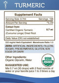 Turmeric USDA Organic Tincture | Alcohol-Free Extract, High-Potency Herbal Drops, Healthy Joints | Made from 100% Certified Organic Turmeric (Curcuma Longa) Dried Root 4 oz