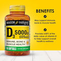 Mason Natural Vitamin D3 125 Mcg (5000 Iu) Supports Bone Muscle & Immune Health From Fish Liver Oil 50 Softgels Pack Of 3