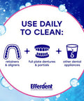 Efferdent Denture Cleanser Tablets, Complete Clean, Cleanser for Retainer and Dental Appliances, 44 Count