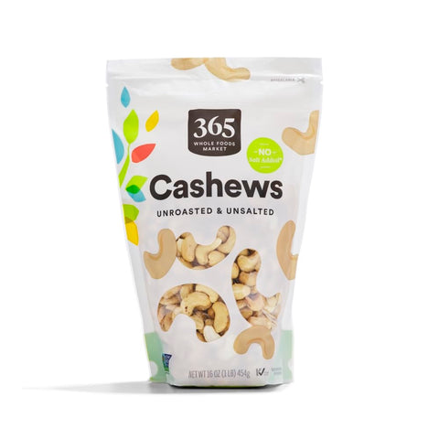 365 by Whole Foods Market, Roasted Unsalted Cashews, 16 Ounce