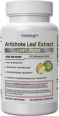 Superior Labs Organic Artichoke Leaf Extract NonGMO Powerful 5 Caffeoylquinic Natural Dietary Supplement for Healthy Metabolism Digestion Antioxidant 600 mg Dosage 180 Veg Caps