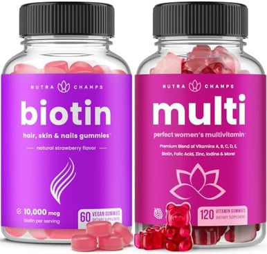 Nutrachamps Biotin Gummies And Womens Multivitamin Gummies
