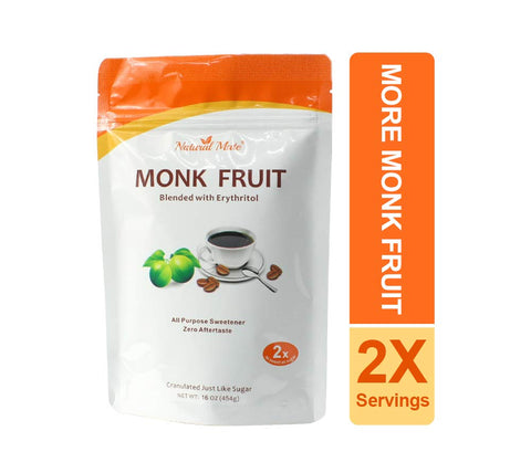 Monk Fruit Zero Calorie Sweetener (2x Sugar Sweet, Original), 5kg/11Lbs- Granular Powder Blended with Erythritol - Sweet Natural Alternative to Xylitol and Stevia - Sugar Replacement for Keto, Paleo, Low GI