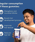 Biotin Hair Gummies Yummy Chewable Strawberry Flavored For Healthy Hair Pack Of 2 (60 Gummies Each)