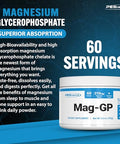 PEScience MagGP Magnesium Glycerophosphate Chelate Powder High Absorption Improved Sleep Calming Stress Relief and Cramp Support for Men and Women 60 Servings