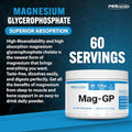PEScience MagGP Magnesium Glycerophosphate Chelate Powder High Absorption Improved Sleep Calming Stress Relief and Cramp Support for Men and Women 60 Servings