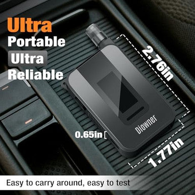 Diowner Rechargeable Breathalyzer 2026 Upgrade Breathalyzer With Lcd Digital Display & 10 Reusable Personal Mouthpieces Portable Alcohol Breathalyzer Tester With Advanced Sensor For Car/Home Use (Gray)