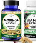 Lunakai Usa Made Moringa and Sea Moss Capsules Bundle 6In1 and 16In1 Advanced Blends 60 NonGmo Veggie Capsules Each