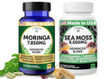 Lunakai Usa Made Moringa & Sea Moss Capsules Bundle 6-In-1 & 16-In-1 Advanced Blends 60 Non-Gmo Veggie Capsules Each