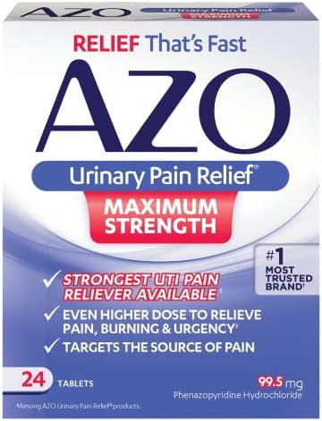 Azo Complete Feminine Balance Daily Probiotics For Women Clinically Proven To Help Protect Vaginal Health & Urinary Pain Relief Maximum Strength Fast Relief Of Uti Pain Burning & Urgency