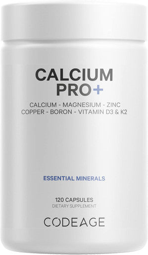 Codeage Calcium 500mg Supplement Vitamin D3 Magnesium Zinc Copper Boron Vitamin K2-2-Month Supply - Elemental Calcium Pills & High Calcium Vitamins Non-GMO - 120 Capsules