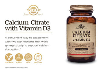 Solgar Calcium Citrate with Vitamin D3 240 Tablets