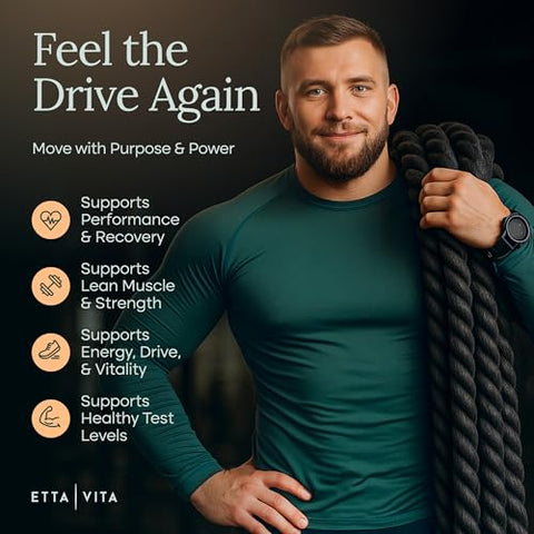 Etta Vita Organic Fadogia Agrestis 600Mg For Natural Test Support (2X More Pure - 3X More Absorbent) Athlete Approved - Supports Muscle Growth & Recovery Healthy Energy Levels Drive Stamina & Mood 60Ct