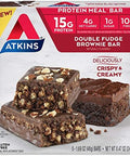 Atkins Chocolate Banana Protein Shake 15G Protein 12 Count & Double Fudge Brownie Protein Meal Bar 15G Protein Keto Friendly