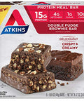 Atkins Chocolate Almond Caramel Bar Ketofriendly Gluten With Real Almond Butter 5 Count And Double Fudge Brownie Protein Meal Bar High Fiber 15G Protein 1G Sugar 4G Net Carb