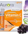 Aurora Nutrascience Mega Liposomal Glutathione 750 mg and Vitamin C 3000 mg Immune Support and Antioxidant Bundle