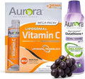 Aurora Nutrascience Mega Liposomal Glutathione 750 mg and Vitamin C 3000 mg Immune Support and Antioxidant Bundle