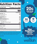 Wellah Clear Whey Protein Isolate Powder (Blue Raspberry) 30 Servings - 20G Of Protein 90 Calories Sweetened With Stevia