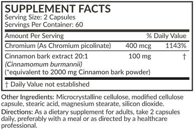 Futurebiotics Cinnamon Plus Chromium Picolinate Supplement High Potency Chromium Nongmo 120 Vegetarian Capsules