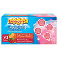 EmergenC Immune+ System Support Dietary Supplement Drink Mix With Vitamin D 1000Mg Vitamin C 70 Packets (30 Raspberry Flavor 40 Super Orange Flavor)