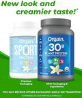 Orgain Organic 30G Vegan Protein Powder Vanilla 9G Eaas + Bcaas Plant Protein 4G Prebiotic + Fiber 1G Sugar Preworkout Muscle Support + Recovery Pmv 2.01Lb (Packaging May Vary)