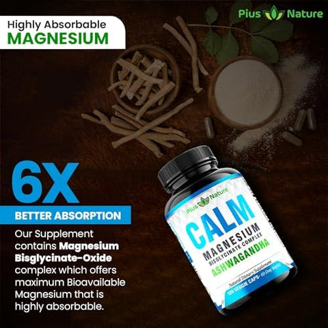 Calm Magnesium Glycinate with Ashwagandha Root Extract