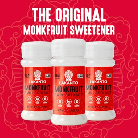 Lakanto Pure Monk Fruit Sweetener Extract Powder - Erythritol Free, High Purity MV50, Mogroside 50, Great for Coffee, Tea, Smoothies, Desserts, Jams, Cereal, Dressings, Sauces (0.71 oz - Pack of 1)